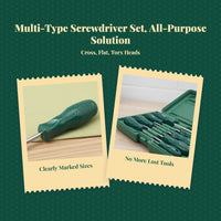 Screwdriver Set, Phillips & Flat Head, attractive grip, Multi-Function Repair Tool for Home & Garage