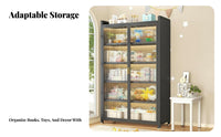 particle-resistantresistant Fluted Glass Door Cupboard Floor-Standing Design book cabinet Modern aesthetic book cabinet Sturdy Frame for Book Lovers, Collectors, Homeowners, Living Room, Home Office, Balcony, Entryway