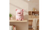 Piggy Bank Pig-Shaped Change Bank Cartoon Saving Saving Box for Desk