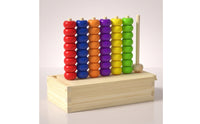 Child-Led Wooden Peg Board with Beads Fine Motor Wooden Peg Board Bead Game Hand-Eye Coordination Educational for Toddlers, Preschoolers, Preschool, Homeschool, Playroom