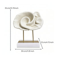 Cloud Sculpture on Stand Textured Cloud Statue with Metal Base Abstract