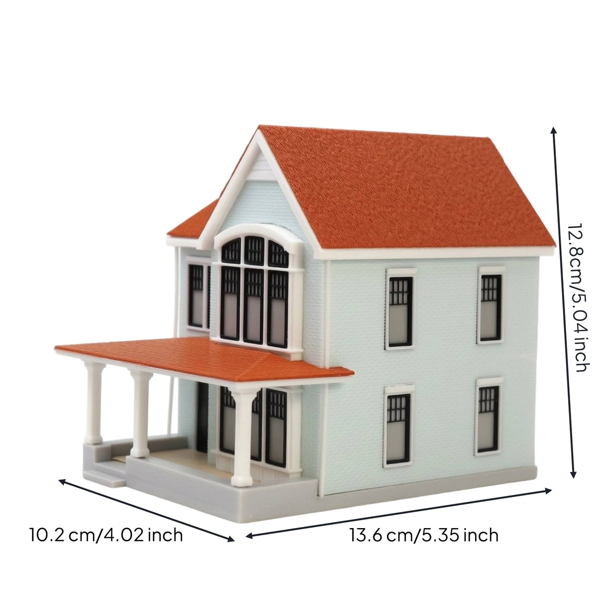 Miniature house with Porch Unlit 1:64 Model House Collectible Diorama House for Dioramas