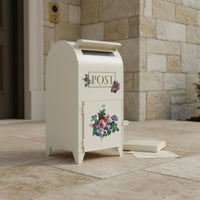 European Post Box Floral Design Decorative Mail Box Spacious Home Storage for Outdoor