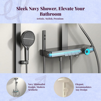 Rainfall brass shower with temp control