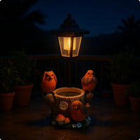 Solar Garden Lantern Resin-Style Outdoor Solar Lantern Black for Yard