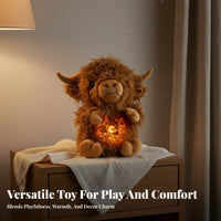 Breathing Light-up Cow Toy Soothing Music & Lights Breathing Mountain Cow Stuffed Musical Steer Stuffed Creature Nighttime