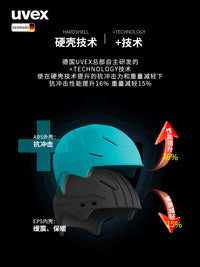 uvex p1us 2.0德国优维斯滑雪头盔亚洲头型男女单双板自由式安全