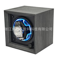 Ebony Grain Wood Vertical Single-Slot Automatic Watch Winder