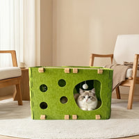 Felt Cat House Multi-Opening Cat Hideout Private Hideaway Stylish for Apartment