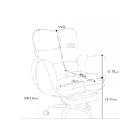 Thickly Padded Reclining Desk Chair Adjustable Backrest Cushioned Computer Chair High Back Office Furniture Ergonomic for Students, Gamers, Dorm Room, Bedroom