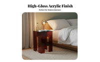 Wavy Pedestal Side Table Creative Sculptural Design Indoor Furniture for Renters
