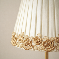 Light Shade with Beaded Trim for Ceiling and Table Lamps, Handcrafted Textile Lampshade for Bedroom and Room Decor