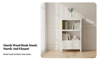 Multi-Tier Shelving shelving unit with Drawers timeless Design shelving unit long-lasting Construction Storage Furniture Adjustable Shelves for Book Lovers, Students, Homeowners, Study Room, Bedroom