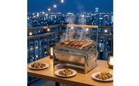 Foldable Portable Charcoal Grill Stainless Steel Tabletop Charcoal Grill Space-Saving Removable for Campers, Backyard