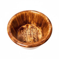 Wood Foot Bath Bucket Traditional Craft Wooden Foot Bath No Assembly Pedicure Soaking Bucket for Washroom