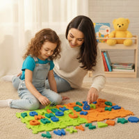 2 Pieces Sensory Puzzle Floor Mat Interlocking Textured Sensory Floor Tiles Tactile Mats Educational Puzzle Mats Soft