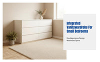 Vanity Cabinet, Integrated Makeup Table, Modern Minimalist, Extendable, Cream Design, Bedroom Storage, Small Apartment