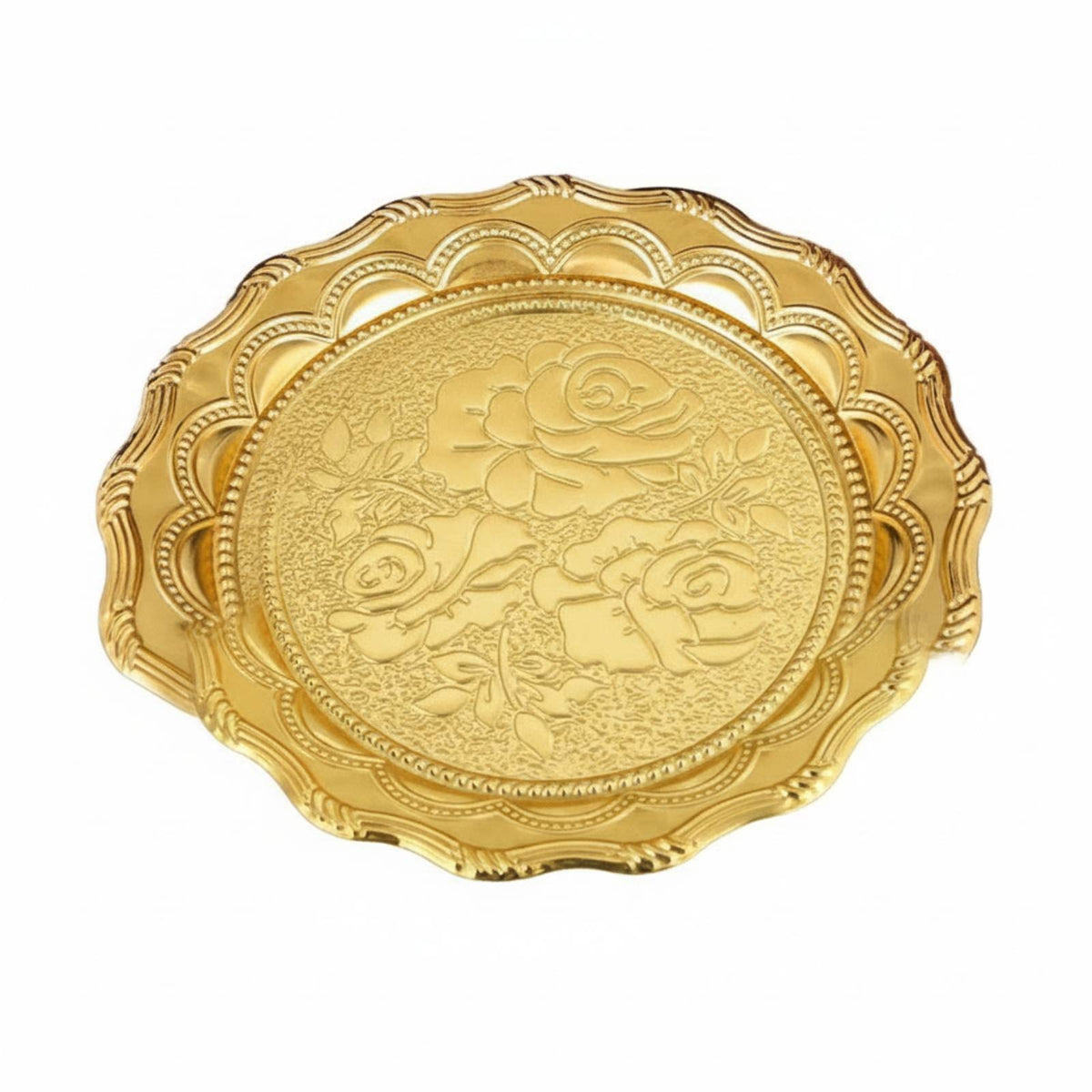 Gold Floral Tray Reflective Finish Gold Serving Tray Ornate