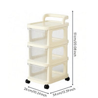 Transparent Drawer Cart Space-Saving Drawer Stack Rolling Storage Utility Organizer
