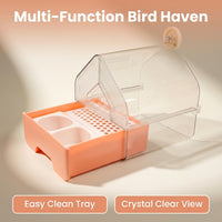 Bird Bath Tub for Cage Hanging, Transparent Bird Bath Feeder Box, Small Birds Bath Box, Parrot Bath  - Image 2
