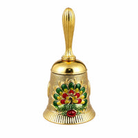 Decorative Hand-Rung Bell Vintage Metal Bell with Handle Polished Traditional for Elderly