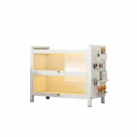 Glass Door Display Cabinet Sturdy Steel Frame Collectible Display Cabinet