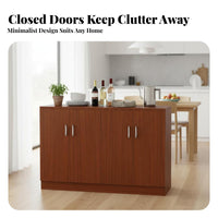 Floor Standing Cabinet with Doors Versatile Design Kitchen Cupboard Adjustable Shelves Living Room Console Cabinet for Homeowners, Families, Entryway