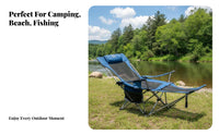 Reclining Camp Lounger Foldable Design Lounge Chair Adjustable Recline for Beach