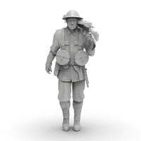 1/72二战英军士兵1/64白模1/35小摆件微缩素体微型兵人3D打印模型