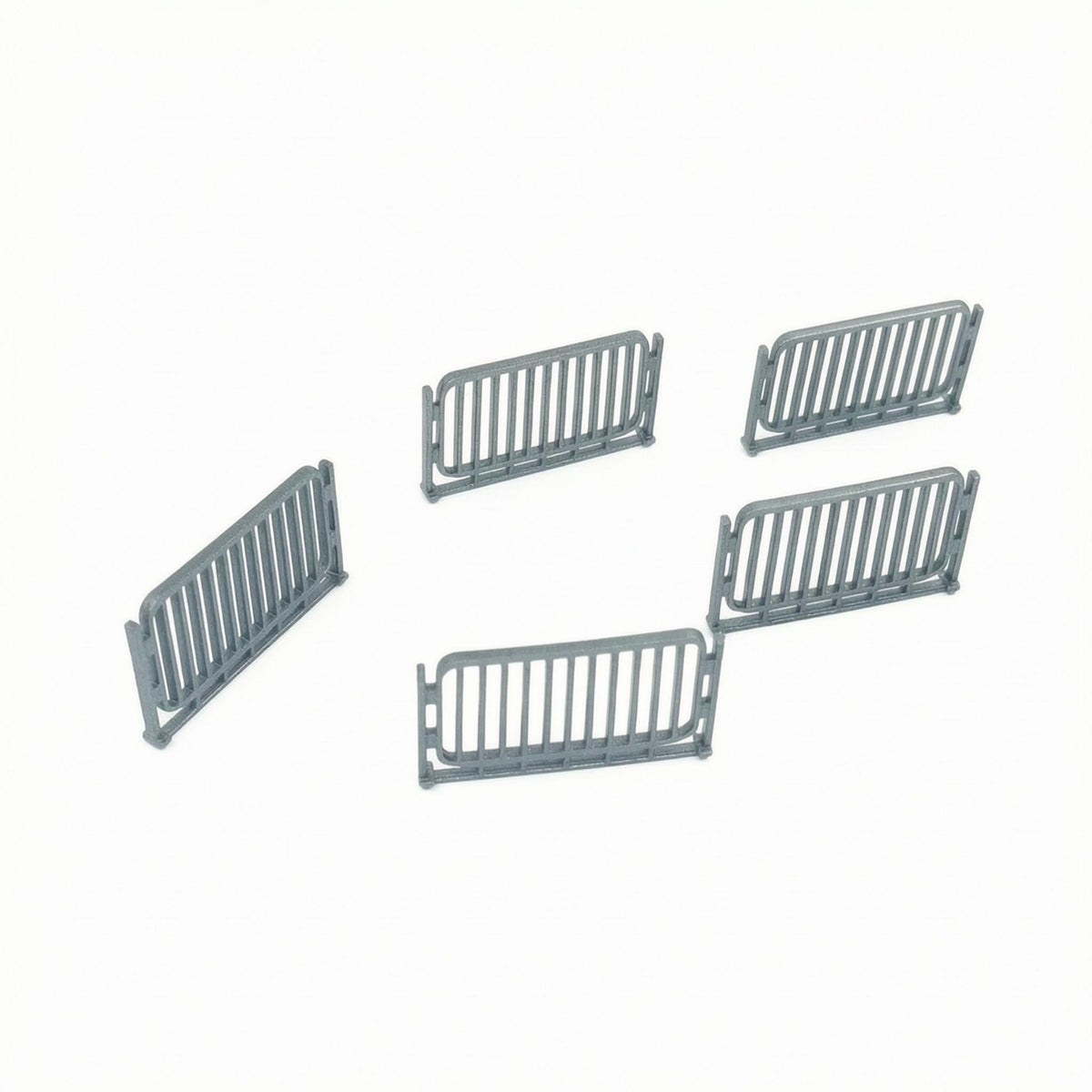 5 Pieces Roadside Barrier Model Metal-Like Finish Scale Model Barrier Set Miniature Guardrail Vertical Slats Mini Highway