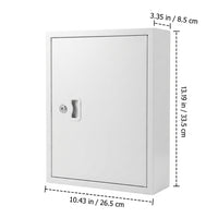 Stainless Steel Lock Box, Wall Mount Key Lock Box with Hooks, Key Cabinet for Homeowners & Holiday Rental