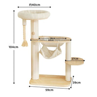 Feline Tree with Hammock Space Saving Pet Furniture Soft Perch