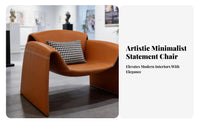 M-Shaped Armchair Minimalist Design Accent Chair Sculptural Form Easy to Maintain for Homeowners, Readers, Lounge, Study