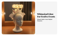 Light-up Celestial Glo Feather Extension Circle Headband Built-in Battery Light-Emitting Crown Celestial Feather Extension
