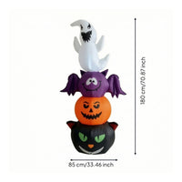 Inflatable Halloween Decoration Stacked Pumpkin Ghost Combo Ghost with Pumpkin Freestanding Halloween Inflatable Tall