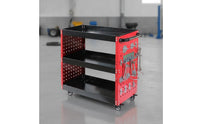 Rolling Tool Cart Three-Tier Mechanic Tool Cart  Adjustable for Mechanics, Technicians, Workshop, Repair Shop, Warehouse