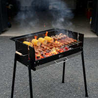 No-Install Portable Charcoal Grill Wind-Resistant Folding Barbecue Grill Heavy-Duty Long-Lasting for Tailgaters
