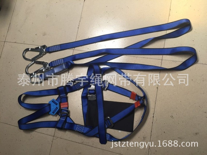 Full Body Safety Harness with Double Lanyard and Shock Absorber for Fall Protection