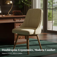 Upholstered contoureddspine support Chair Minimalist design Armless Wooden Chair for Bedroom
