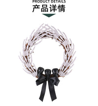 跨境万圣节骷髅手骨门挂万圣花环黑色蝴蝶结鬼手庭院装饰场景布置