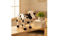Cow Stuffed Animal Toy Standing Stuffed Cow Realistic Lifelike for Children, Playroom, Preschool