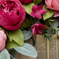 Silk Peony Wreath Easy to Hang Peony Wreath Handmade for Garden Gate