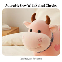 Cow Stuffed Toy Cute Design Cow Stuffed Creature Stuffed Calf Toy Cuddly House Decoration Sleepytime Friend for Fun Time