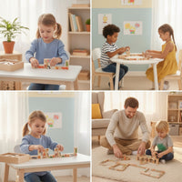 Sturdy Animal Matching Tile Puzzle Preschool Matching Tile Set with Sliding Box Convenient Wooden Puzzle with Storage Box Decorative for Classroom