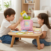 Cartoon Card Learning Machine Screenscreenless Language Learning Toy with Cards Clear Voice Talking Flash Cards Reader Reusable for Toddlers