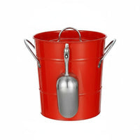 Galvanized-Ice Bucket Rust-Resistant Lidded Ice Bucket Farmhouse Galvanized Beverage Tub for Party, Wedding