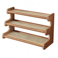 Cup Rack with Wooden Frame Three-Tier Countertop Mug Holder Easy Access Coffee Mug Display Shelf for Kitchen, Sideboard