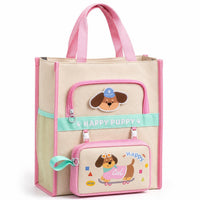 Cute Cartoon Student Tote Bag for Tutoring and Document Storage