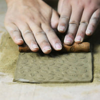 Water Drop Star Pottery Wooden Texture Clay Roller Embossing Stick for Pottery
