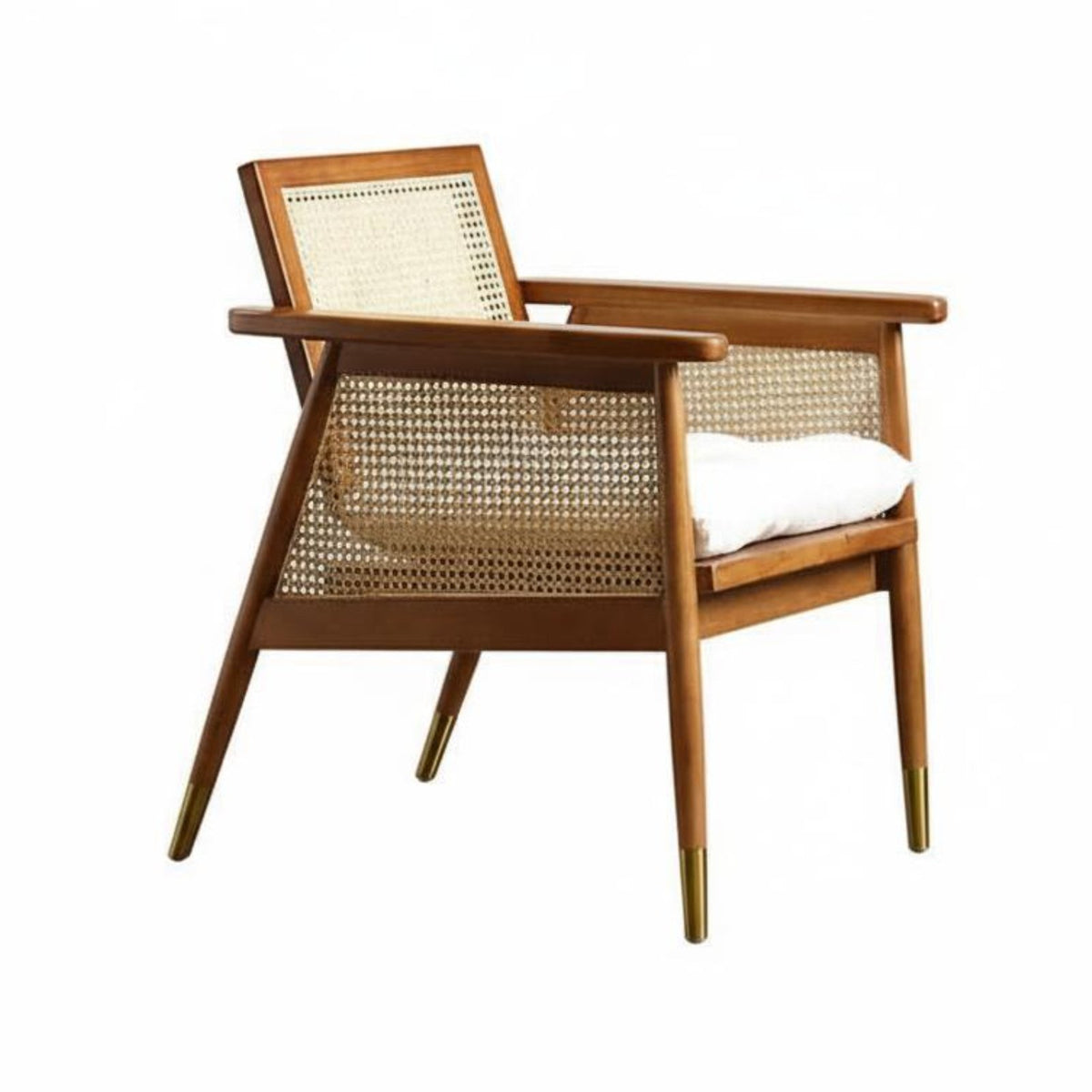 Cane rear Armchair Woven rearrest Single Person Armchair Vintage Inspired Sturdy Construction for Interior Designers, Homeowners